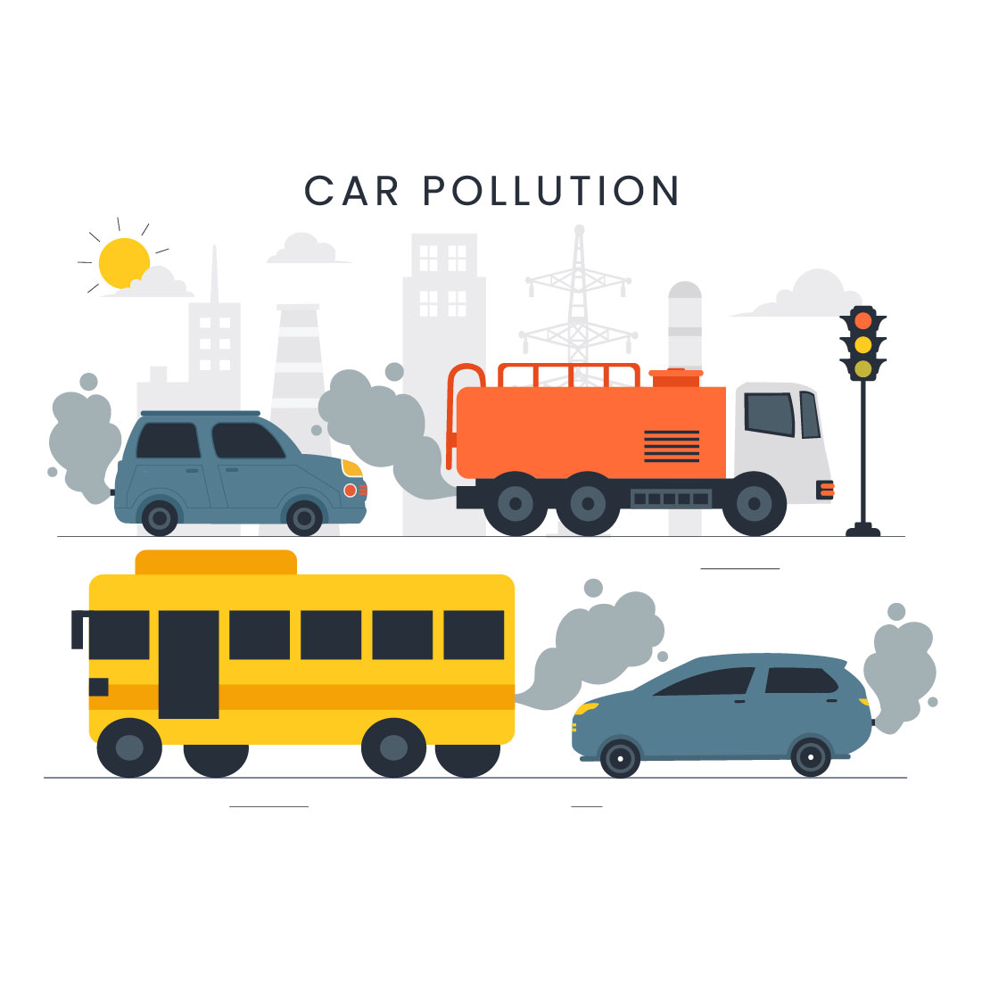 9 Car Air Pollution Illustration preview image.