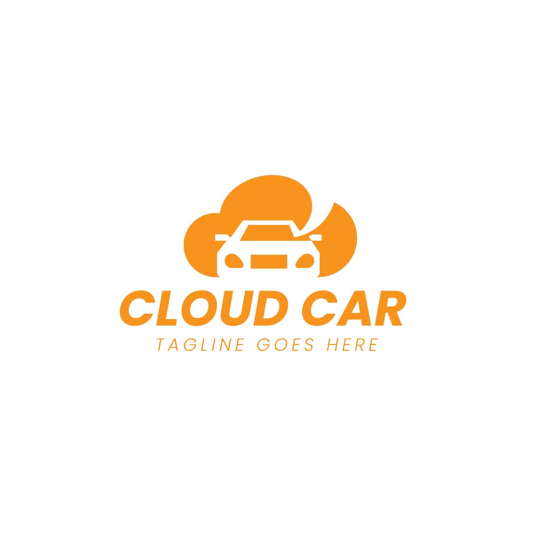 Clean car wash logo clouds icon preview image.