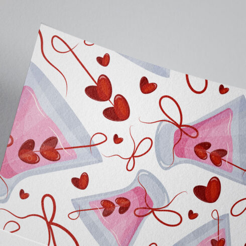 set of patterns for Valentine's Day from cocktail glasses cover image.