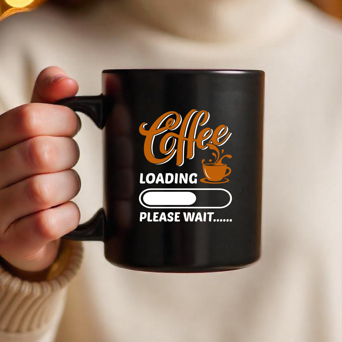 coffee loading please wait black mug 418