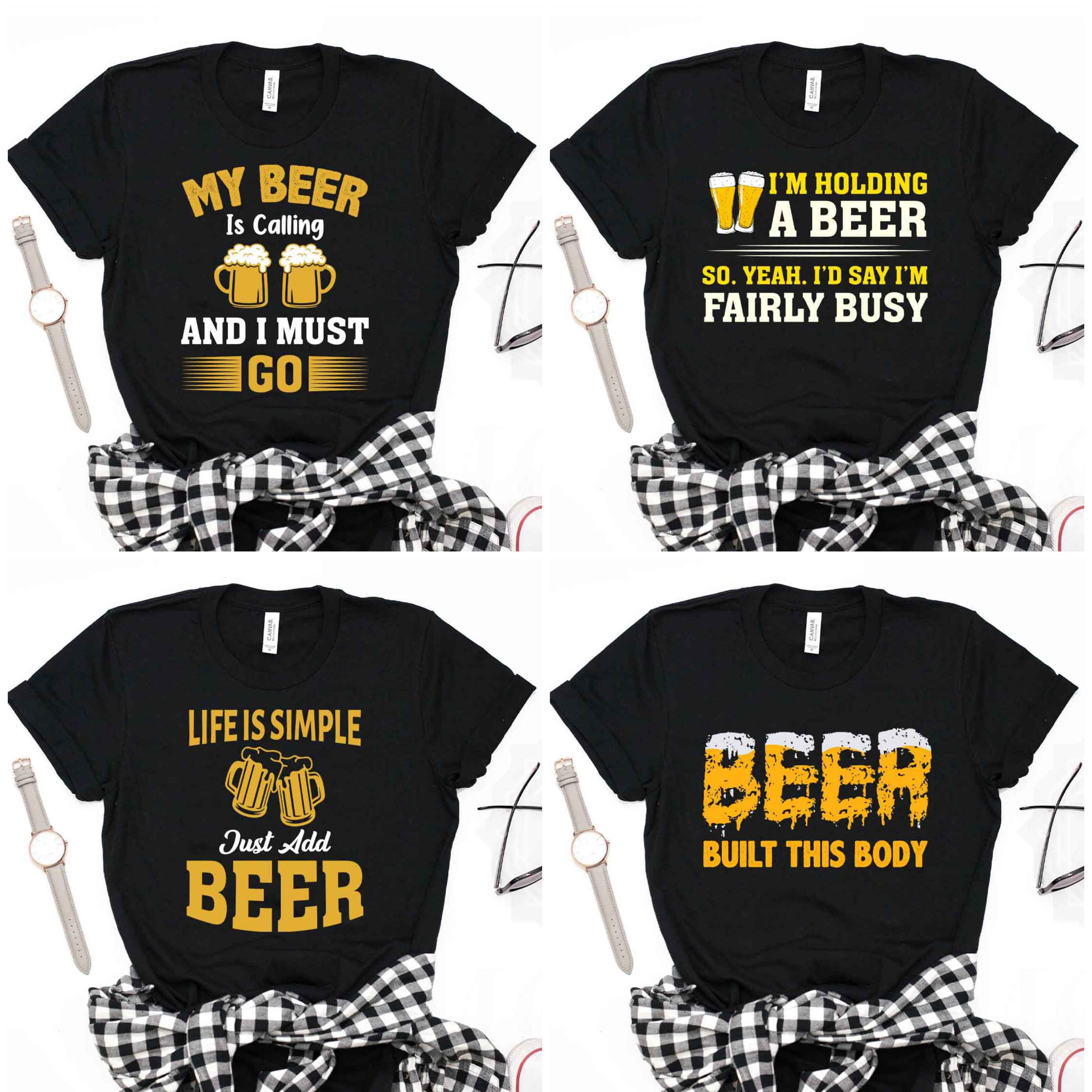 10 Exclusive BEER T-Shirt Design Bundle preview image.