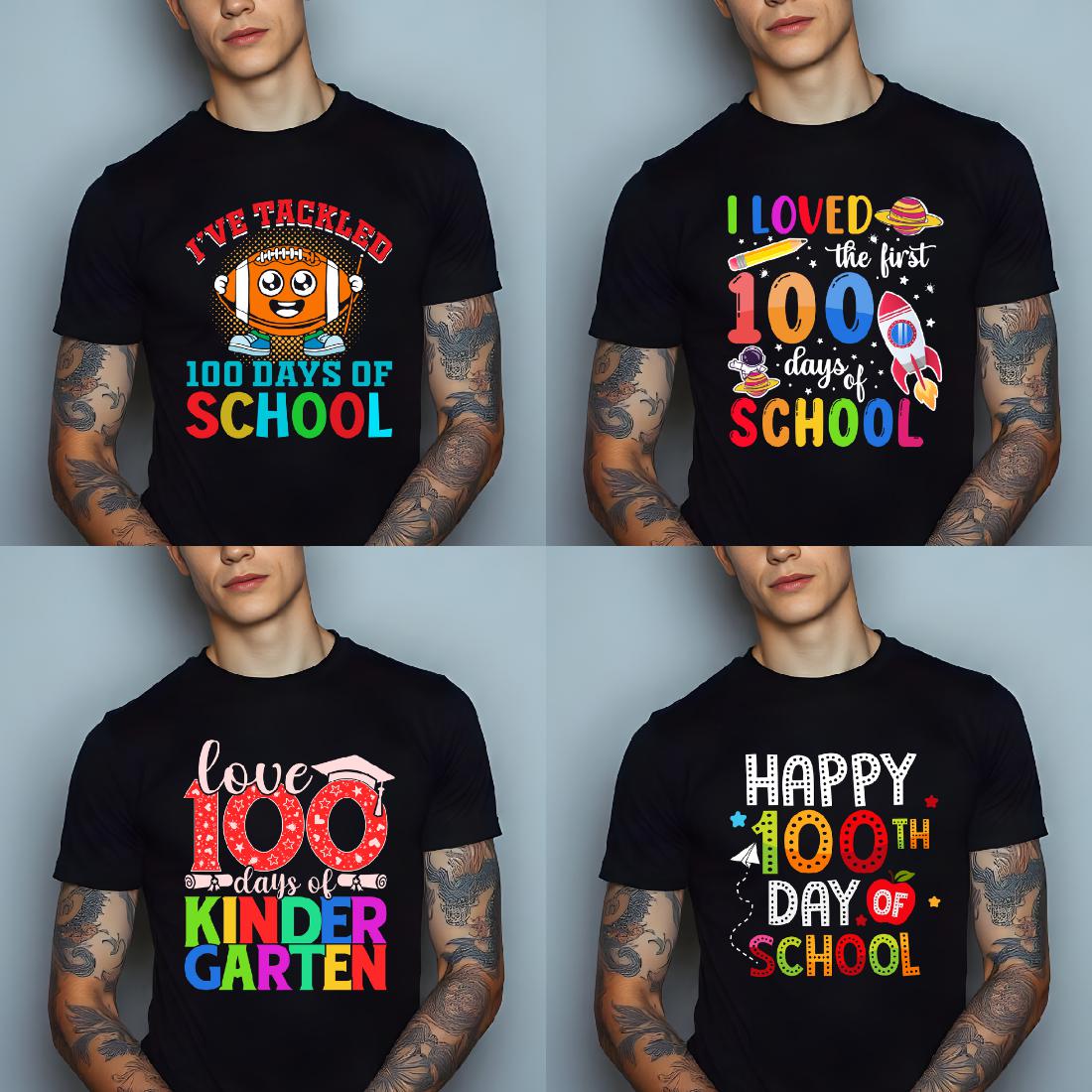 100 Days school graphic design for school lovers preview image.