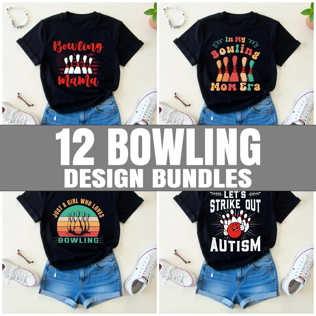 Bowling graphic for Bowling lovers, man women and kids cover image.