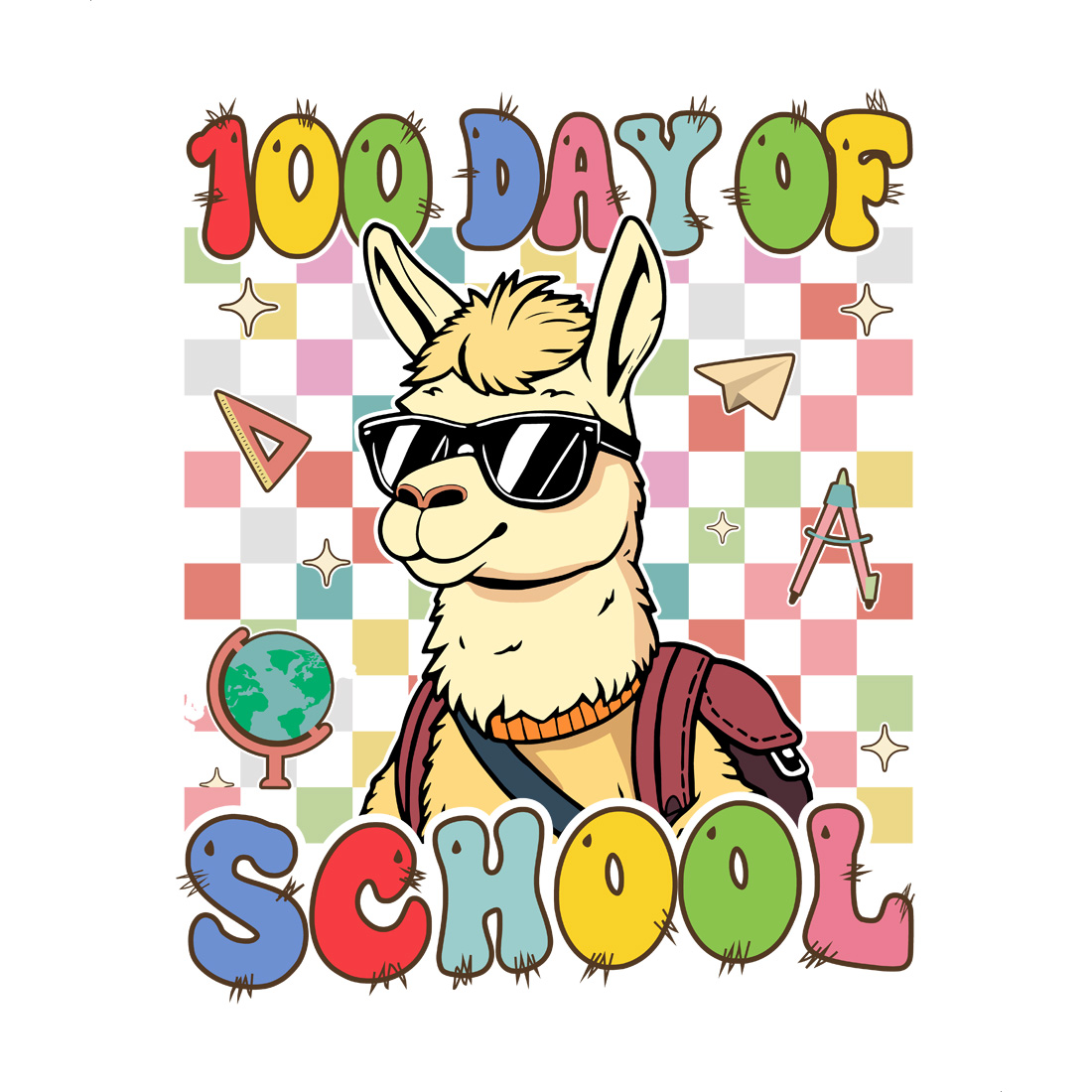 100 Day Of School Theme T-shirt Or Merchandise Design bundle preview image.