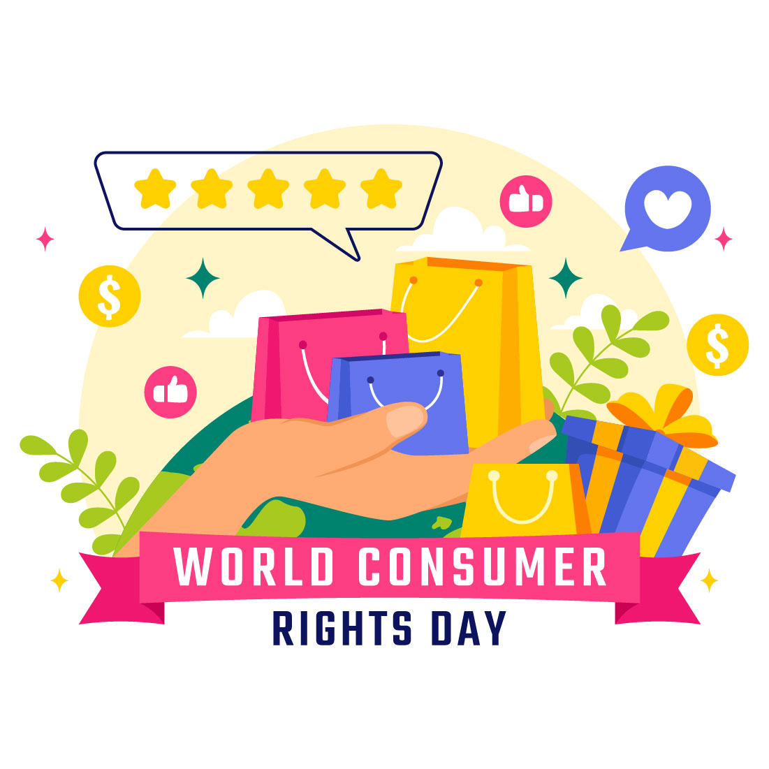 11 World Consumer Rights Day Illustration preview image.