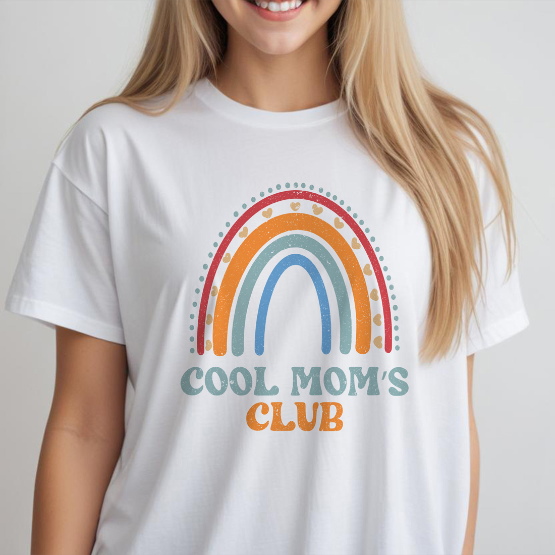 cool moms club graphic design white female tshirt front mockup 694