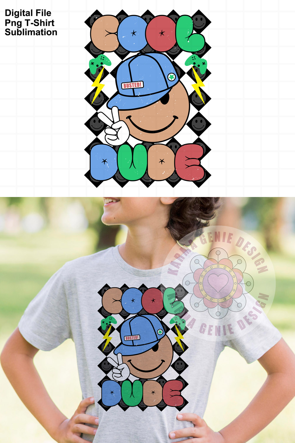 Cool Dude PNG - Boys Shirt Design pinterest preview image.