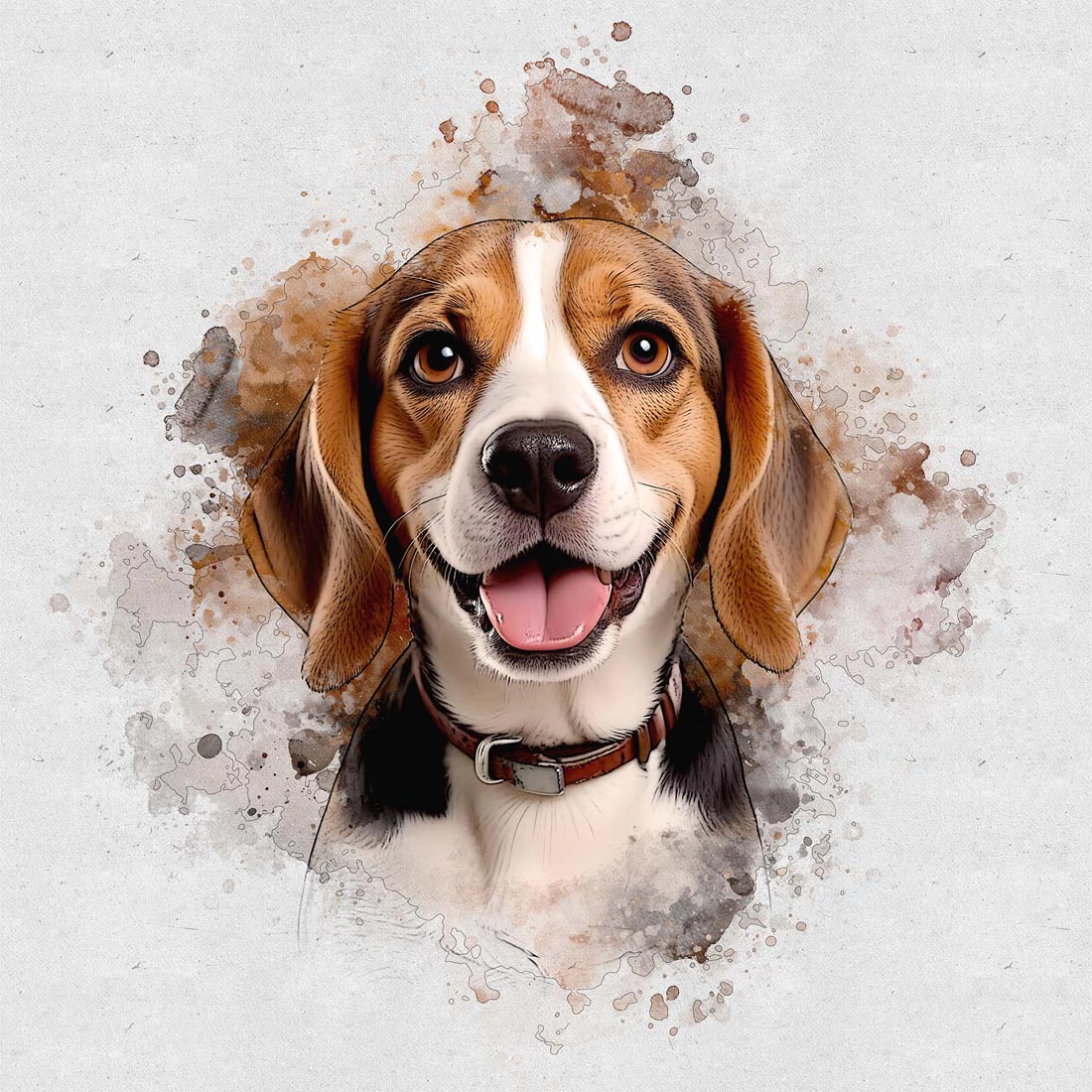 Pet Watercolor Art Photoshop Action preview image.