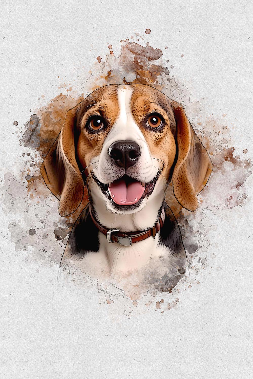 Pet Watercolor Art Photoshop Action pinterest preview image.