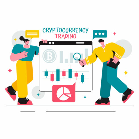 12 Cryptocurrency Trading and Blockchain Illustration cover image.