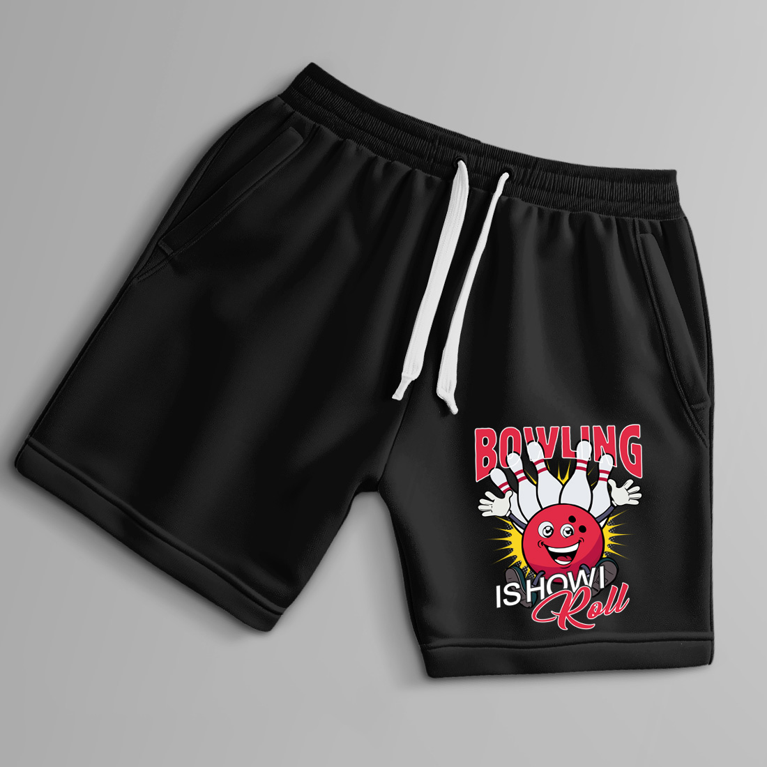 cute bowling artwork with text bowling is how i roll – great for sports fans and merchandise 8 black shorts up 977