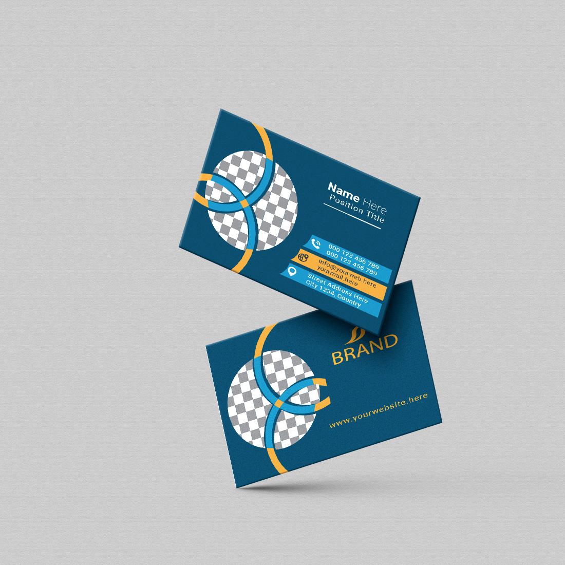 creative and simple modern business card design preview image.