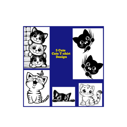 5 CUTE CATS T-SHIRT DESIGN cover image.