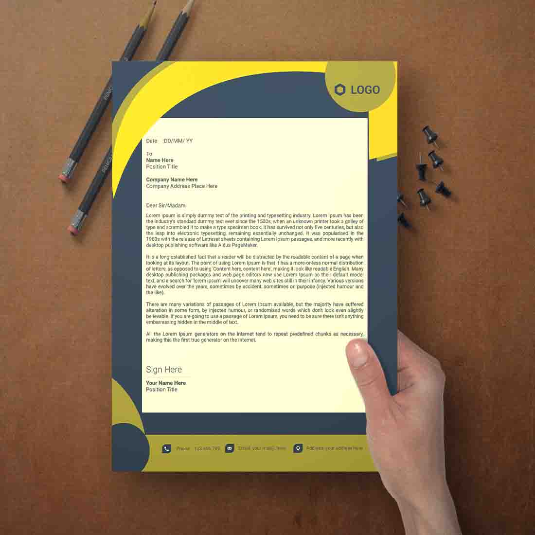 This is a letterhead design This template download contains one color letterhead design preview image.