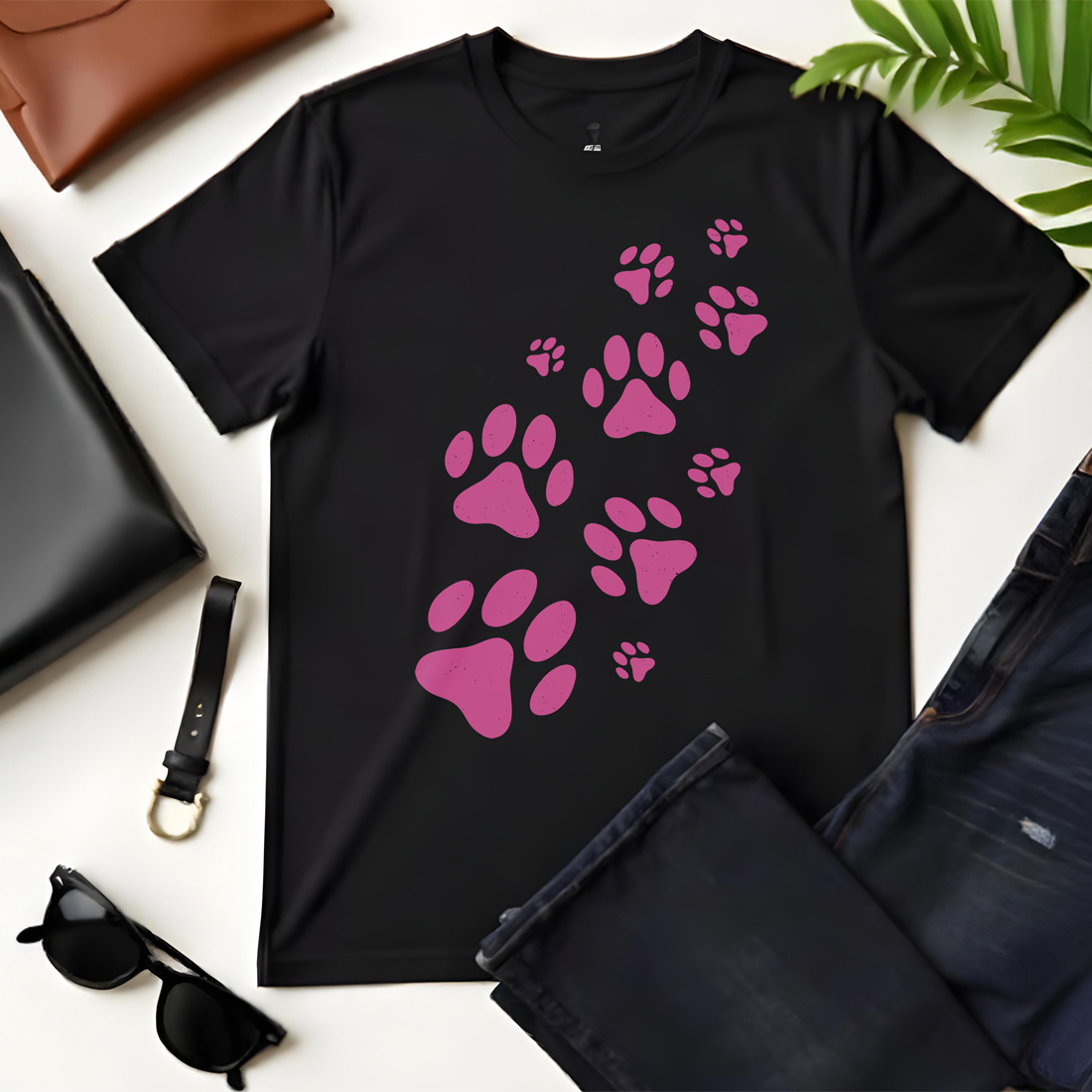 dog black flat tshirt mockup 514