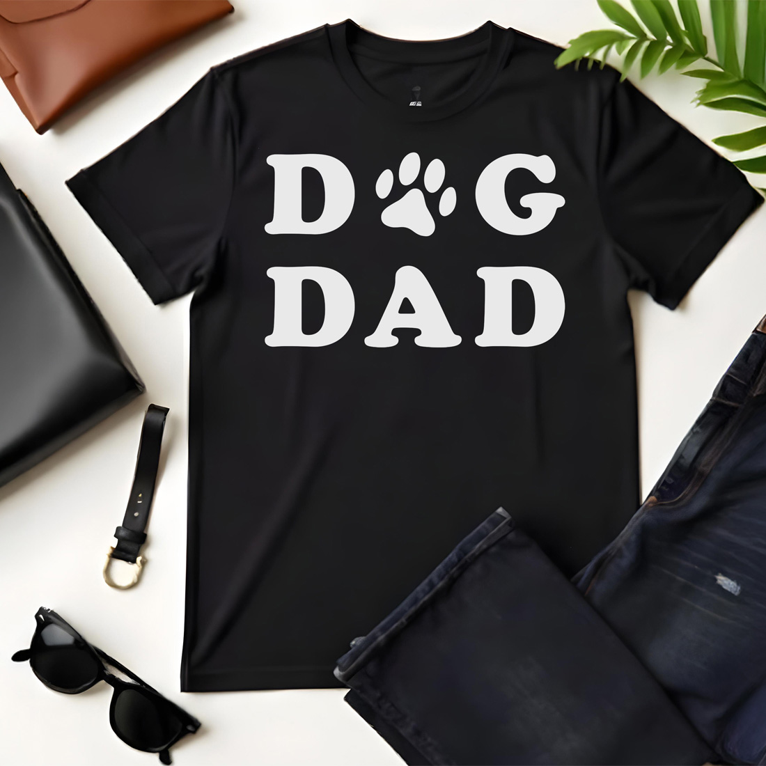 dog dad black flat tshirt mockup 583