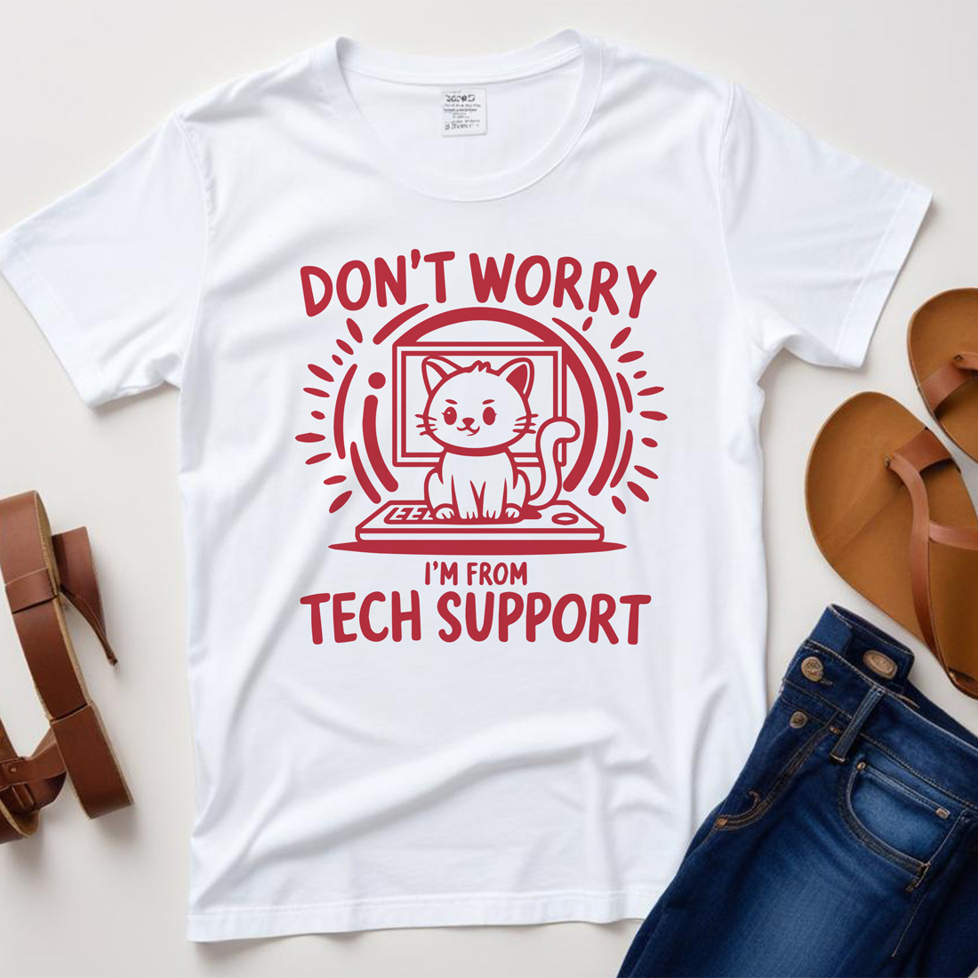 dont worry im from tech support white plane tshirt mockup 452