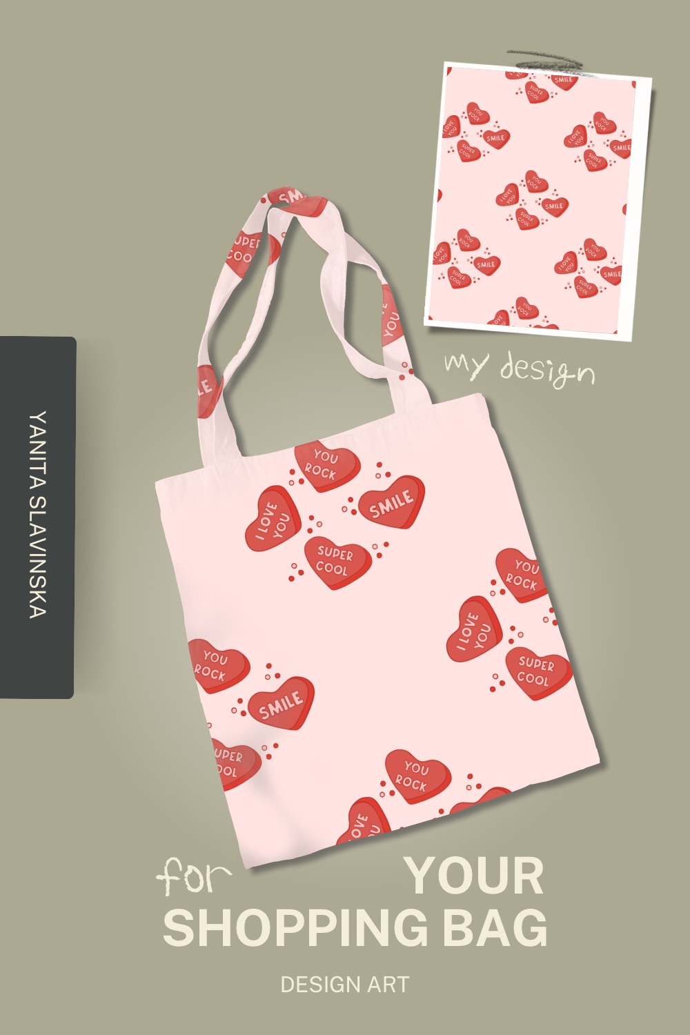 7 Hand Drawn patterns for Valentine’s Day pinterest preview image.