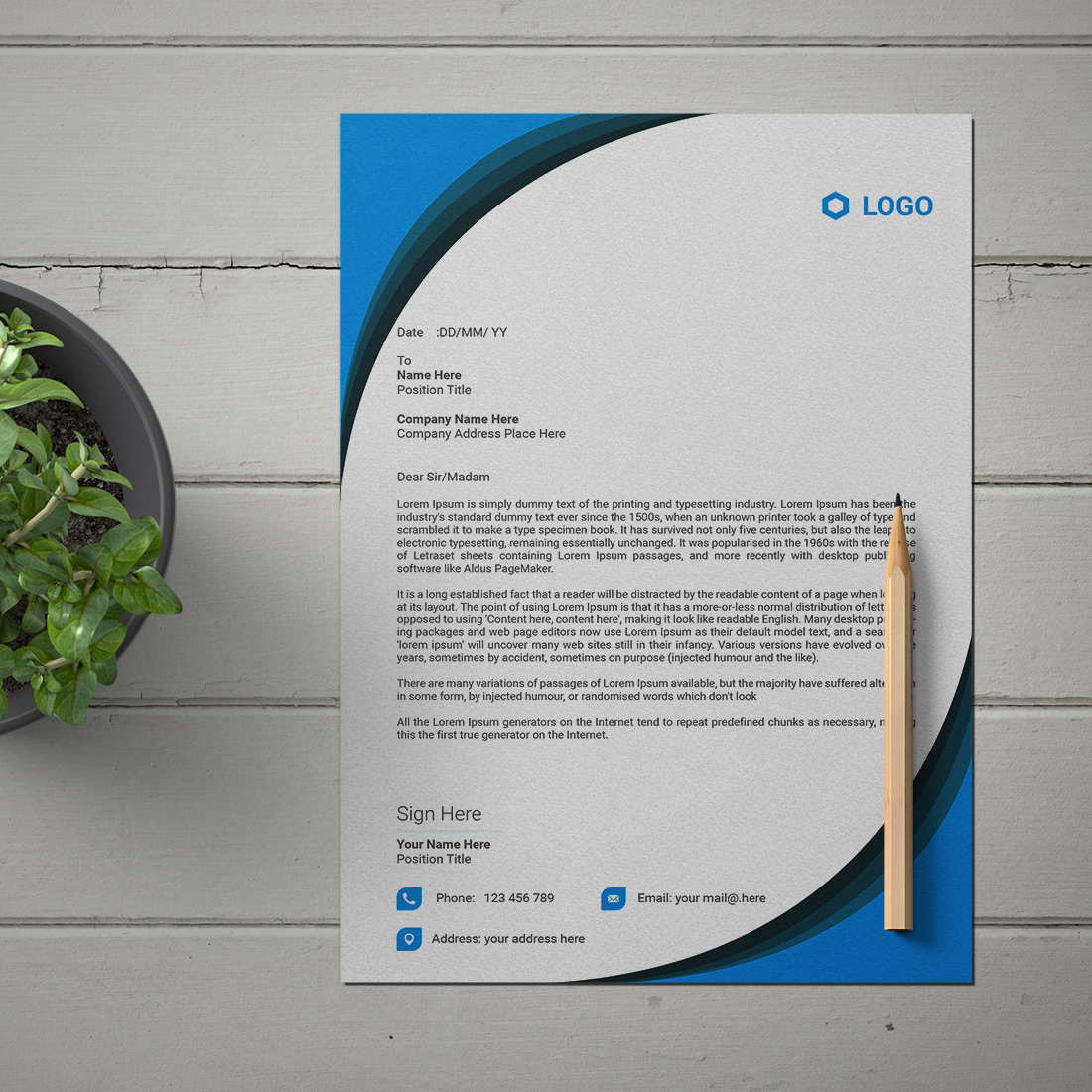 This is a letterhead design This template download contains one color letterhead design preview image.