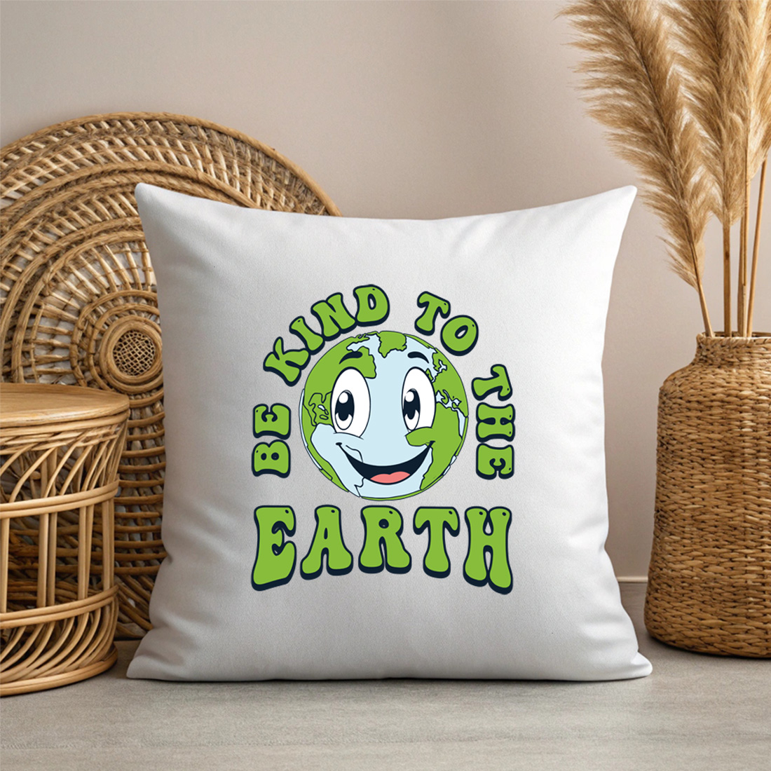 earth day graphic design suitable of t shirt and mug design 10 with pillow mock up 286