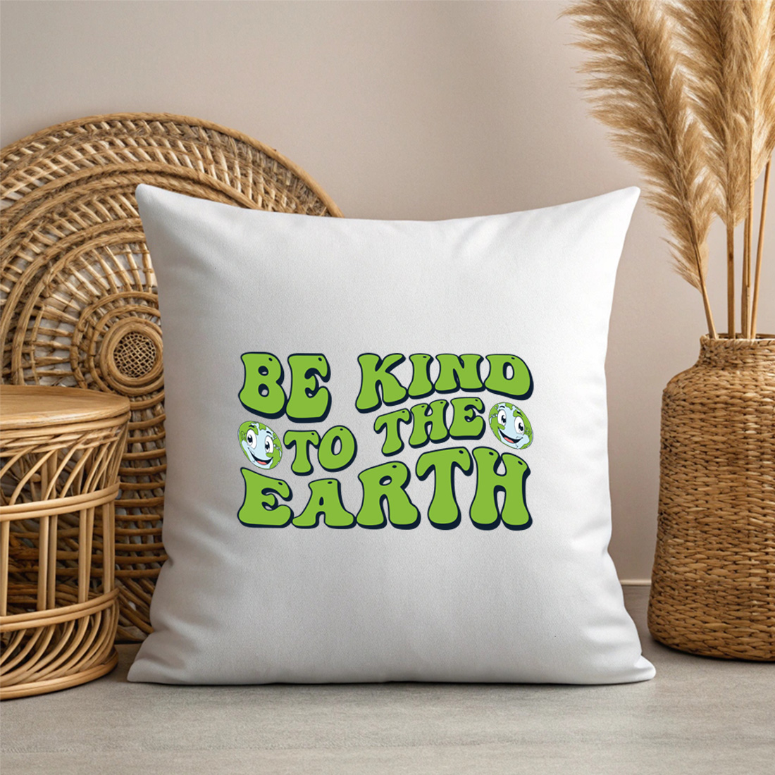 earth day graphic design suitable of t shirt and mug design 11 with pillow mock up 156