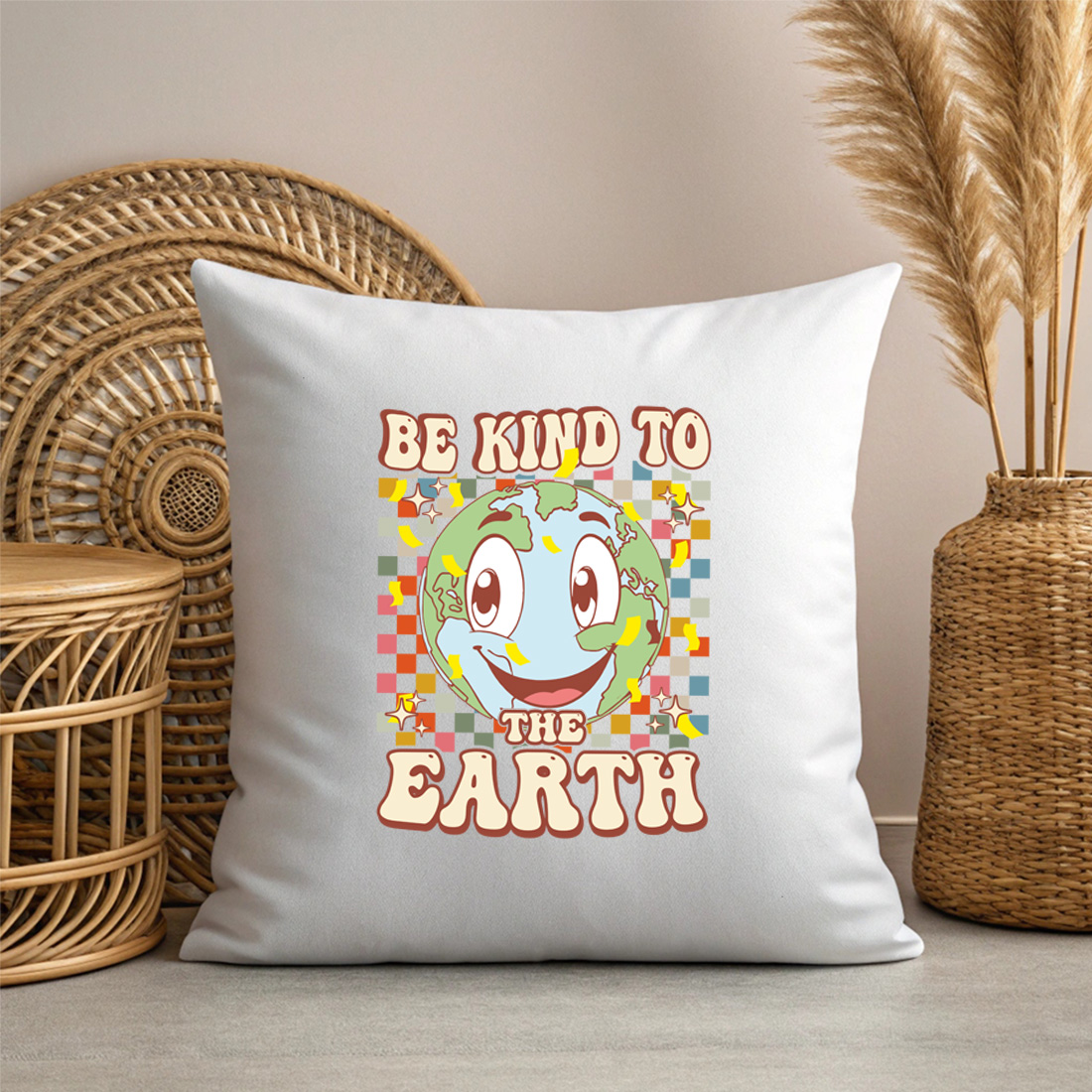 earth day graphic design suitable of t shirt and mug design 9 with pillow mock up 195