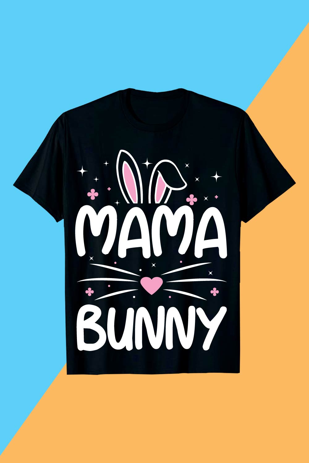 Mama Bunny Cute Easter t shirt Design pinterest preview image.