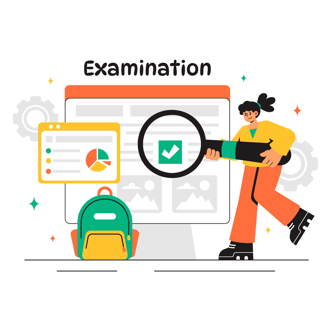 10 Educational Exam Illustration preview image.