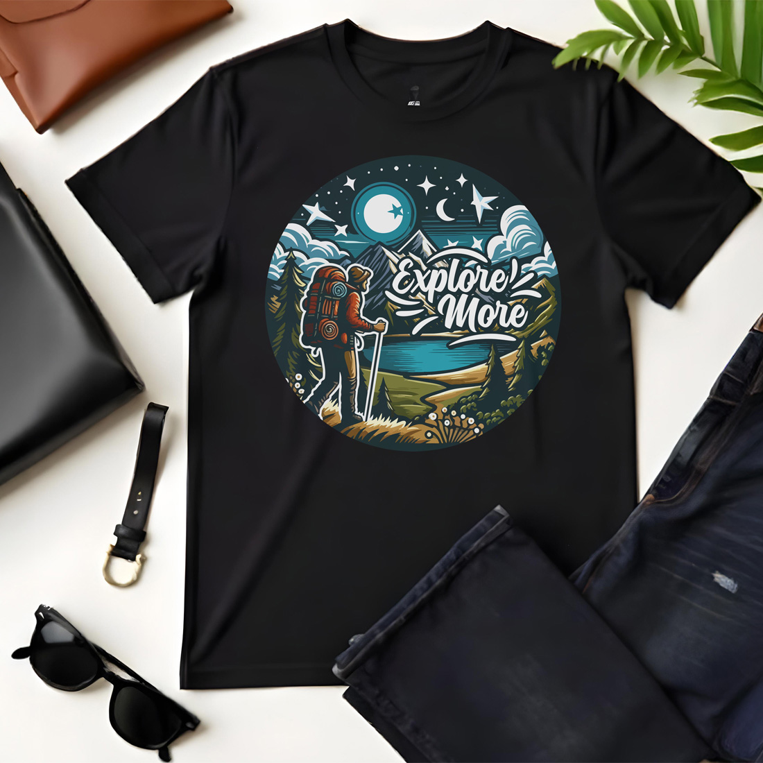 explore more hiking graphic design black flat tshirt mockup 343