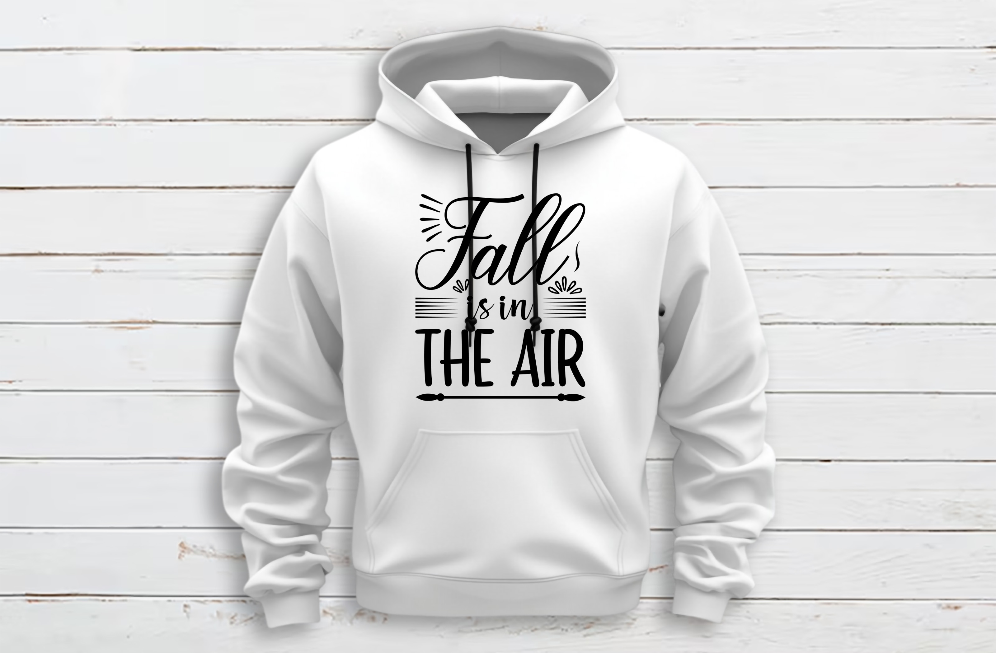 fall is in the air graphics design white hoodie mockup 342