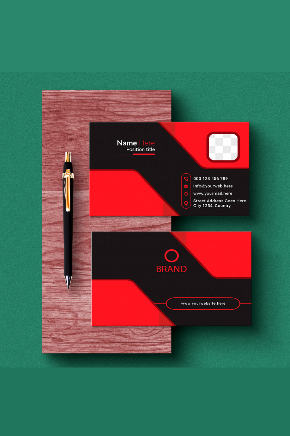 creative and simple modern business card design pinterest preview image.