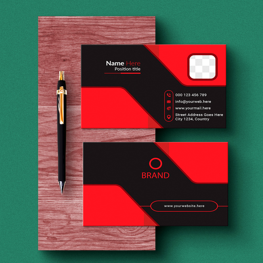 creative and simple modern business card design preview image.