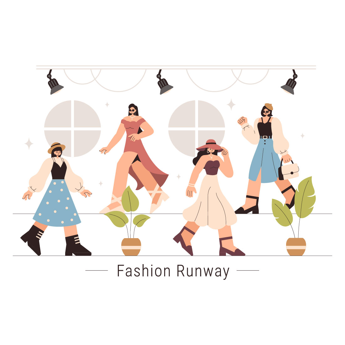 9 Fashion Runway Illustration cover image.