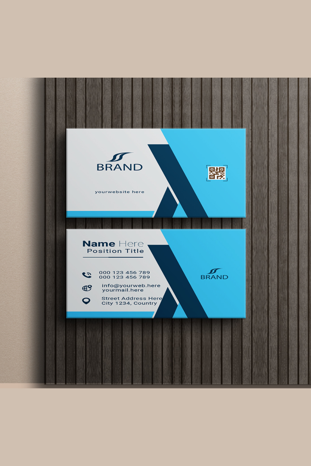 creative and simple modern business card design pinterest preview image.