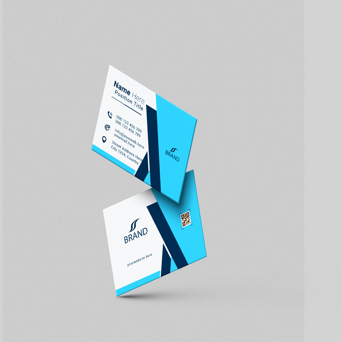 creative and simple modern business card design preview image.