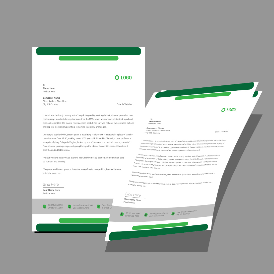 This is a letterhead design This template download contains one color letterhead design preview image.