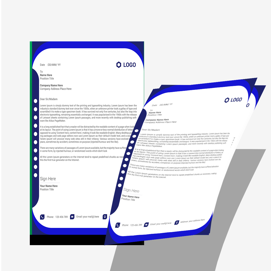 This is a letterhead design This template download contains one color letterhead design, cover image.