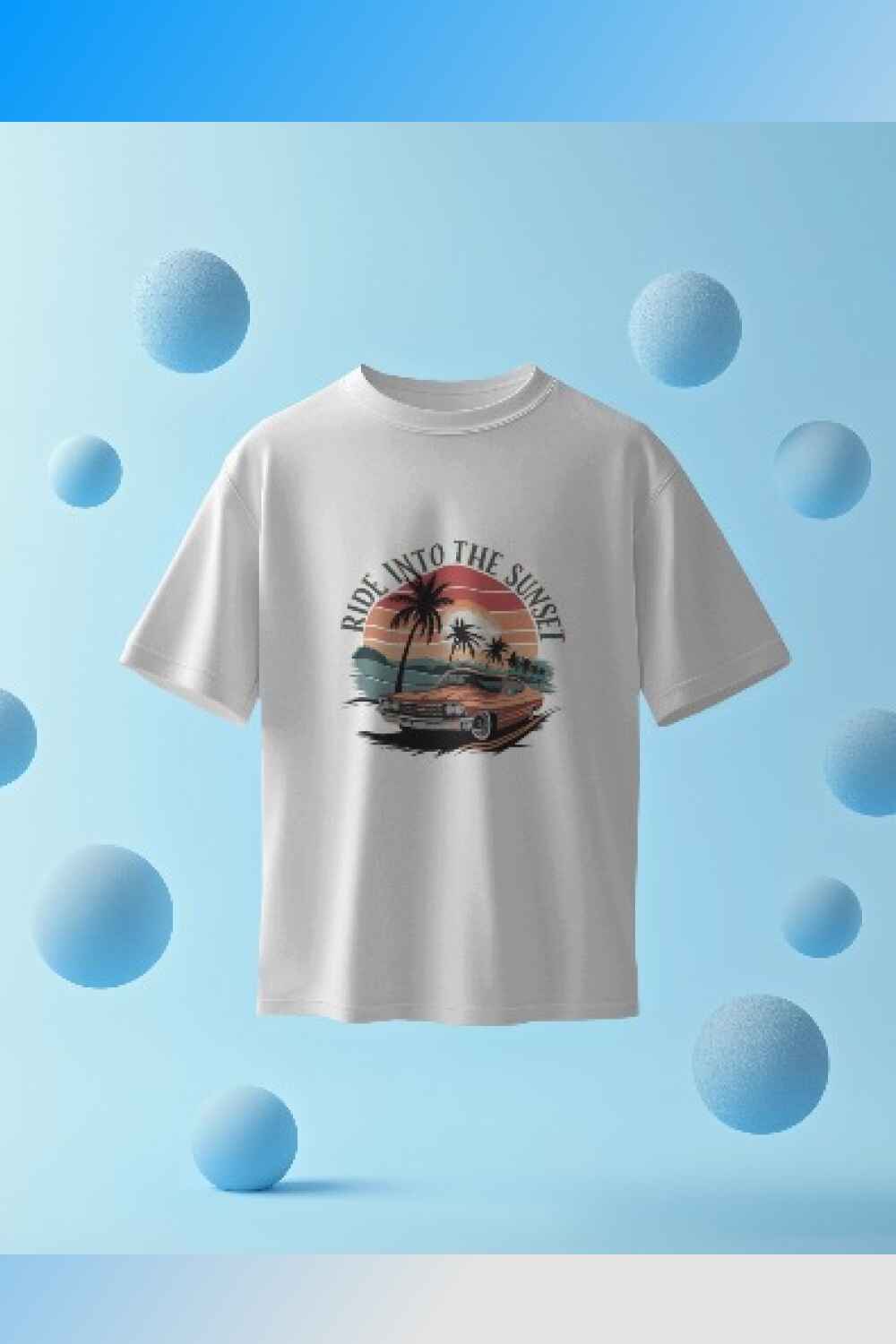 Vintage Retro classic car T-shirt Design pinterest preview image.