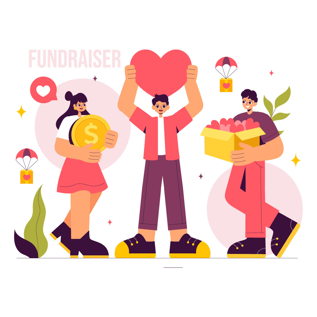 9 Charity Fundraiser Illustration cover image.