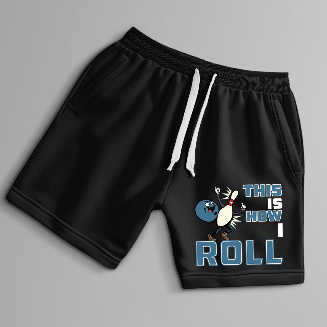 funny bowling t shirt design this is how i roll cartoon graphic 8 black shorts up 289