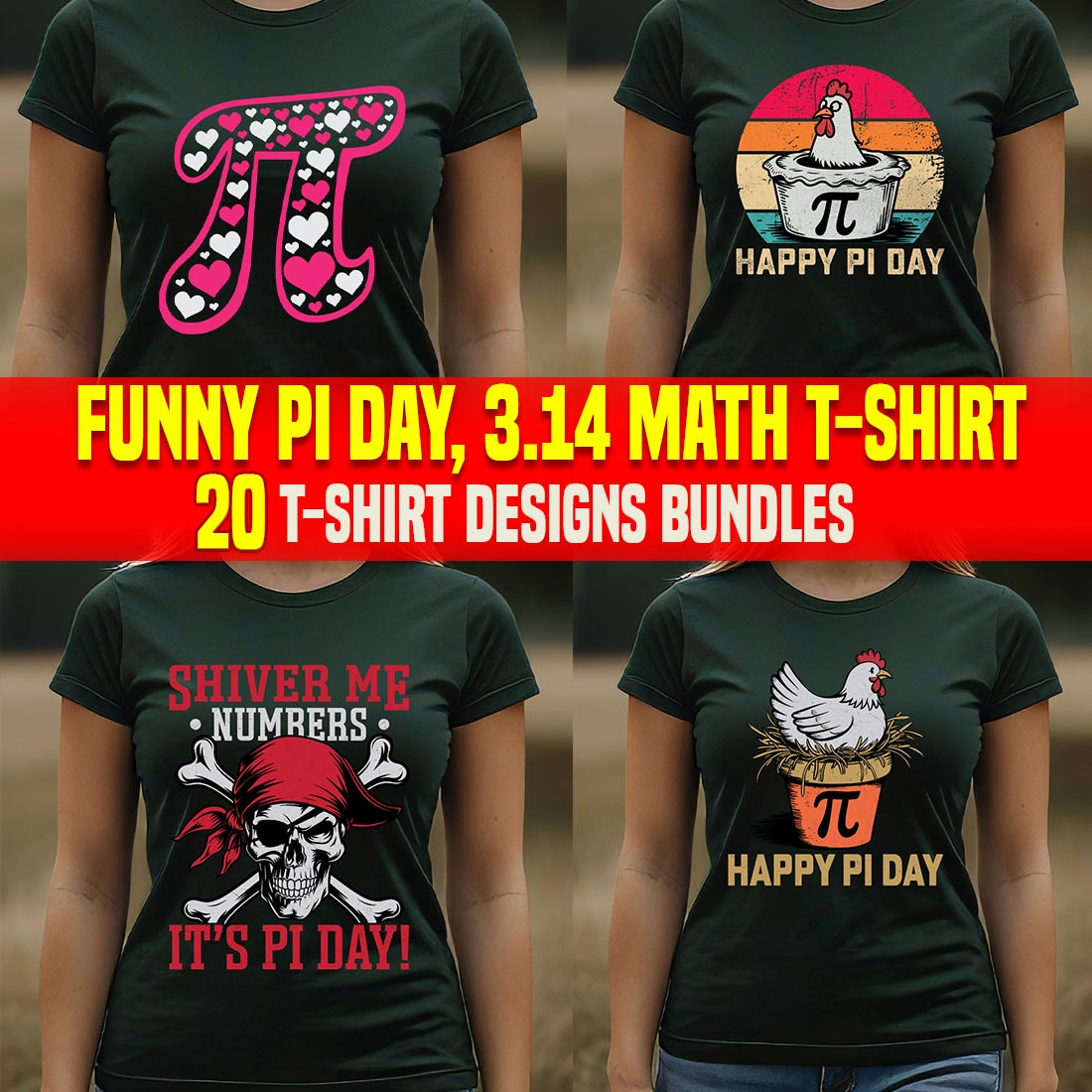 Funny Pi Day, 314 Math, Funny Pirate T-shirt Designs Bundles preview image.