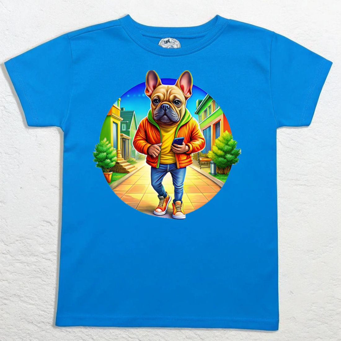 The print on a T-shirt with a picture of a dog cover image.