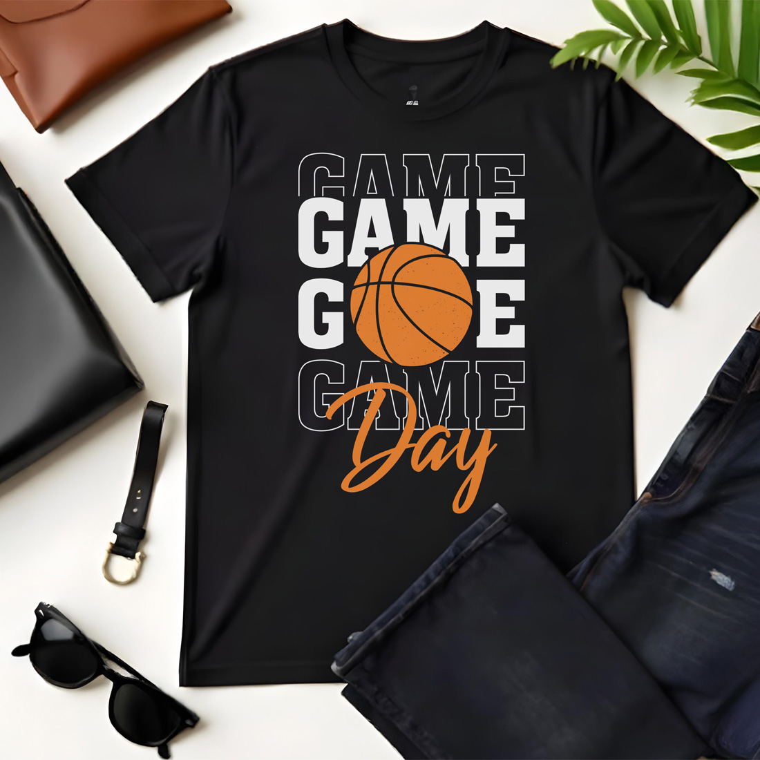 game game game black flat tshirt mockup 150