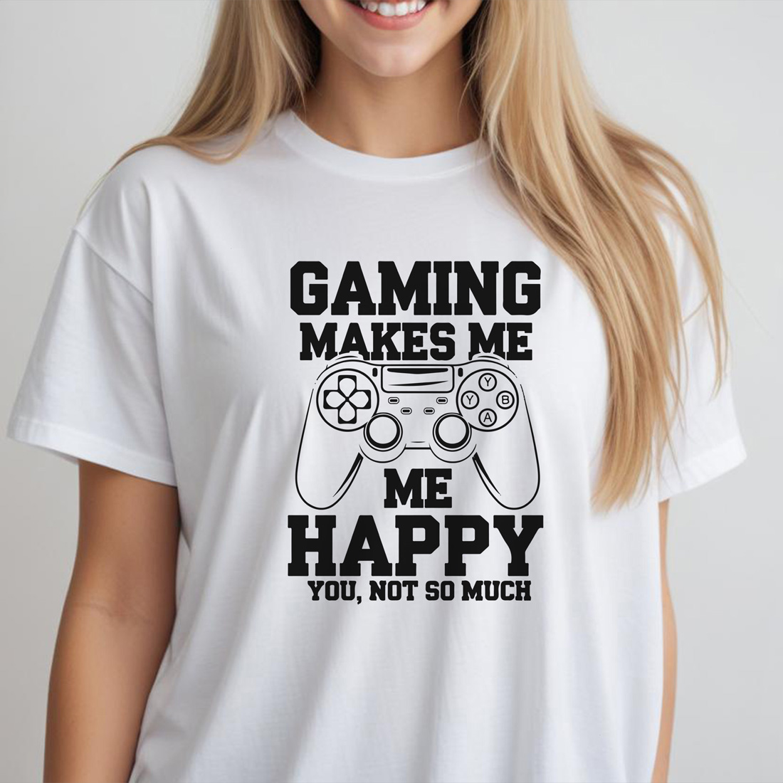 gaming makes me happy you not so much female tshirt front mockup 395