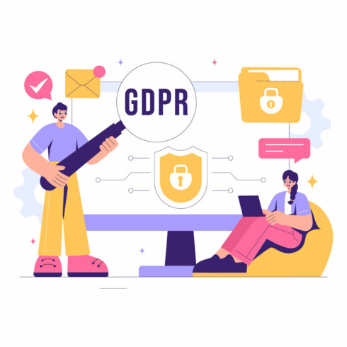 9 GDPR Data Protection Regulation Illustration cover image.