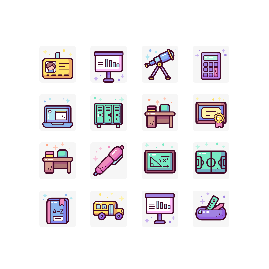 Education Flat Icon Set preview image.