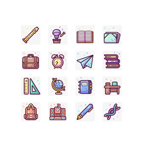 Education Flat Icon Set cover image.