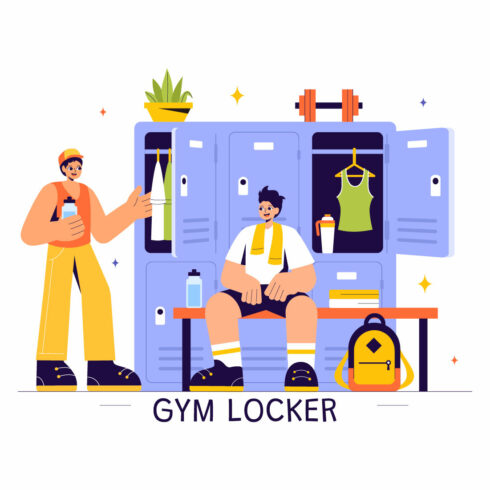 9 Gym Locker Room Illustration cover image.