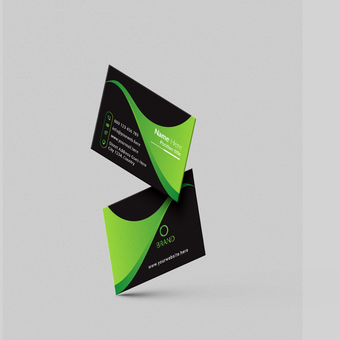 creative and simple modern business card design preview image.