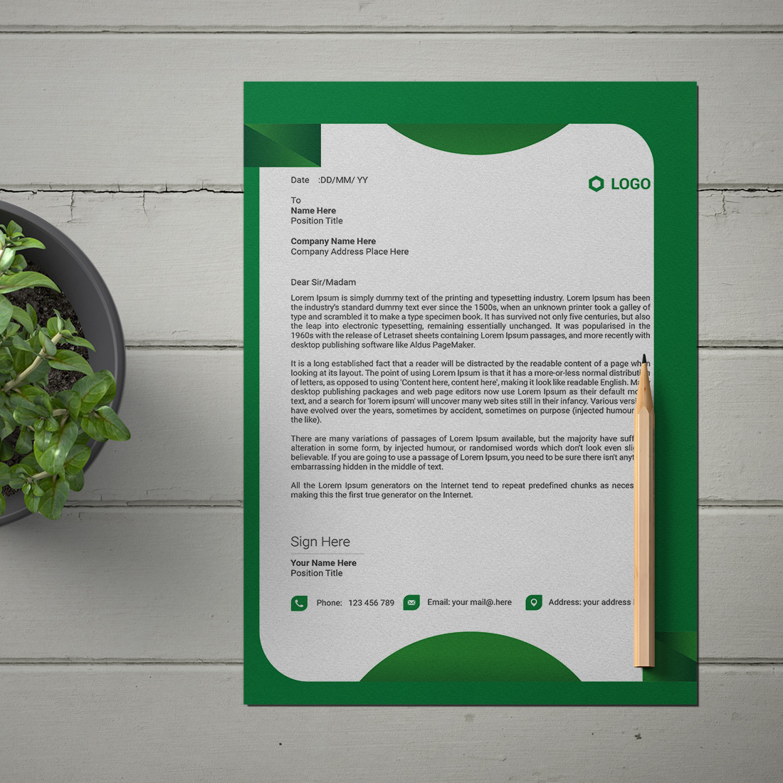 This is a letterhead design This template download contains one color letterhead design preview image.